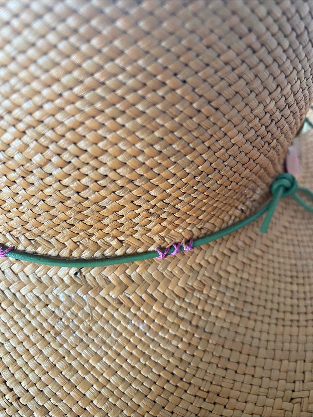 Straw Hat. Susan Carrolan Millinery Made In Aspen. Little shell embellishments. - Picture 3 of 11